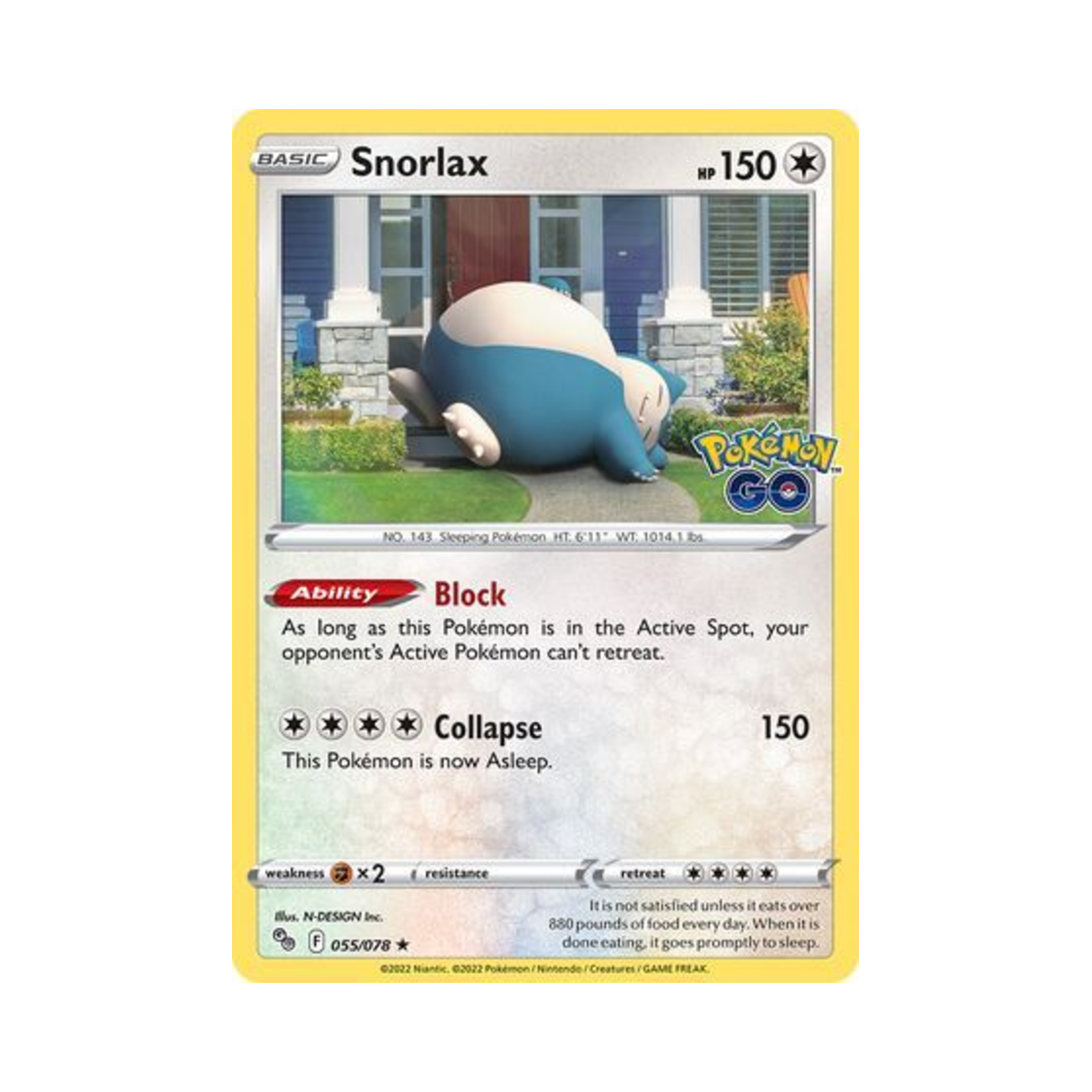 포켓몬 TCG 잠만보 RH 포켓몬 고 (영문판)(Pokemon TCG Snorlax RH Pokemon GO (English Ver.)) - 1