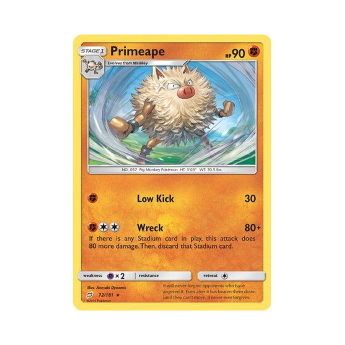 포켓몬 TCG 성원숭 R 팀업 (영문판)(Pokemon TCG Primeape R Team Up (English Ver.))
