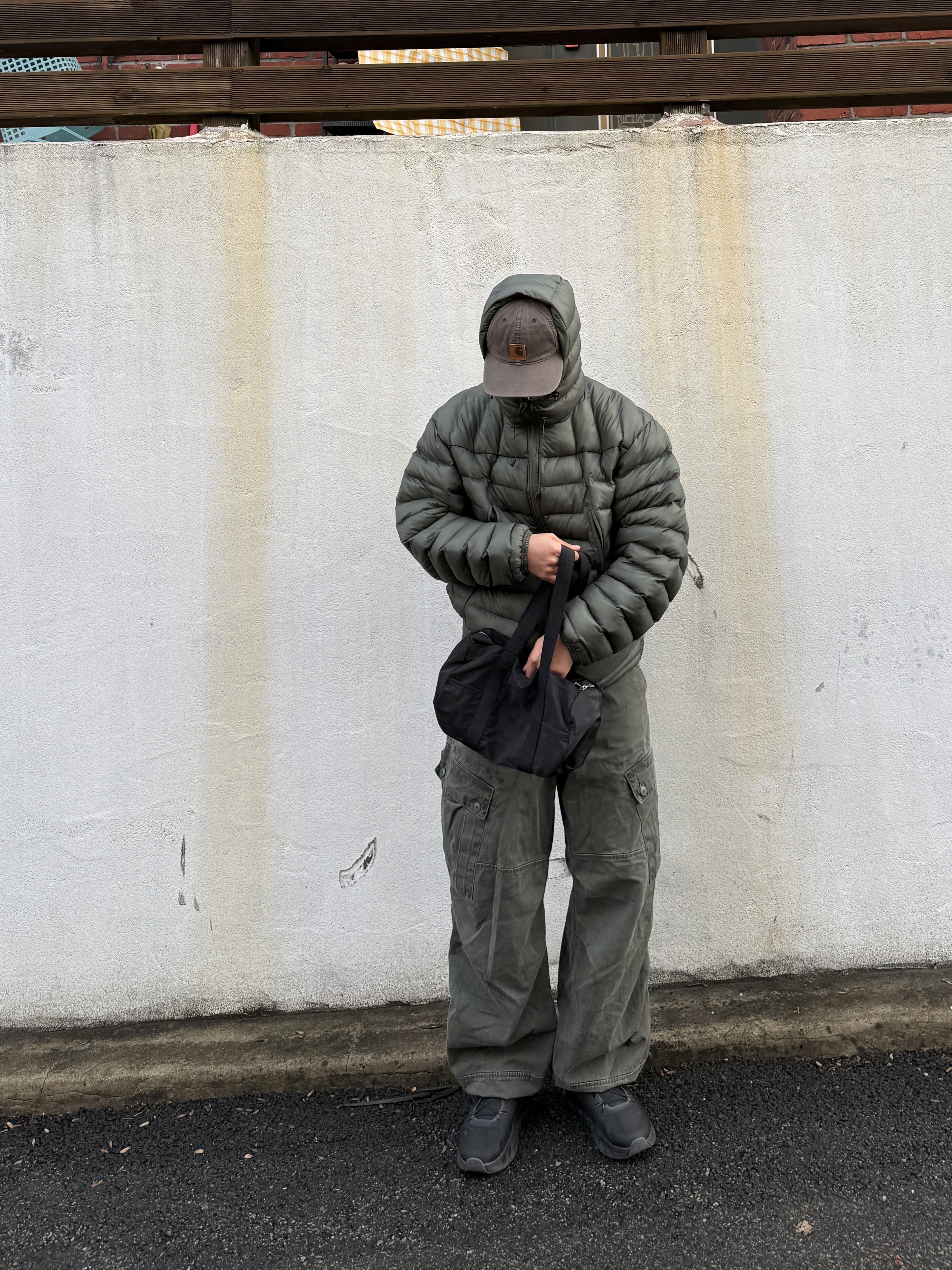 Carhartt Canvas Cap Blackberry, Carhartt Canvas Cap Dusty Olive 착용 스타일 - 4