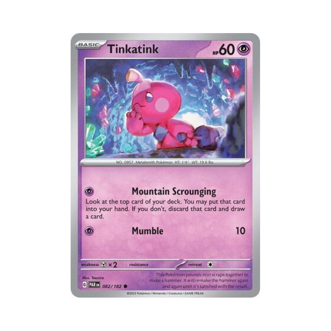 포켓몬 TCG 어리짱 C 파라독스 리프트 (영문판)(Pokemon TCG Tinkatink C Paradox Rift (English Ver.)) - 1