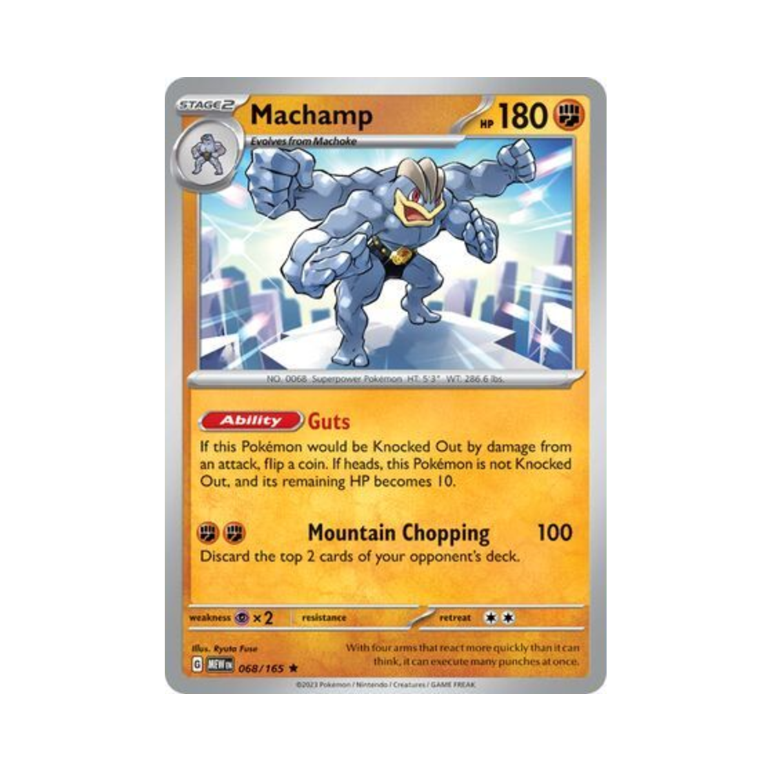 MEW068/165 Pokemon TCG Machamp R Scarlet & Violet 151 (English Ver.)