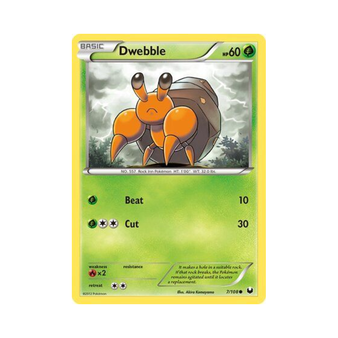 포켓몬 TCG 돌살이 C 다크 익스플로러스 (영문판)(Pokemon TCG Dwebble C Dark Explorers (English Ver.))