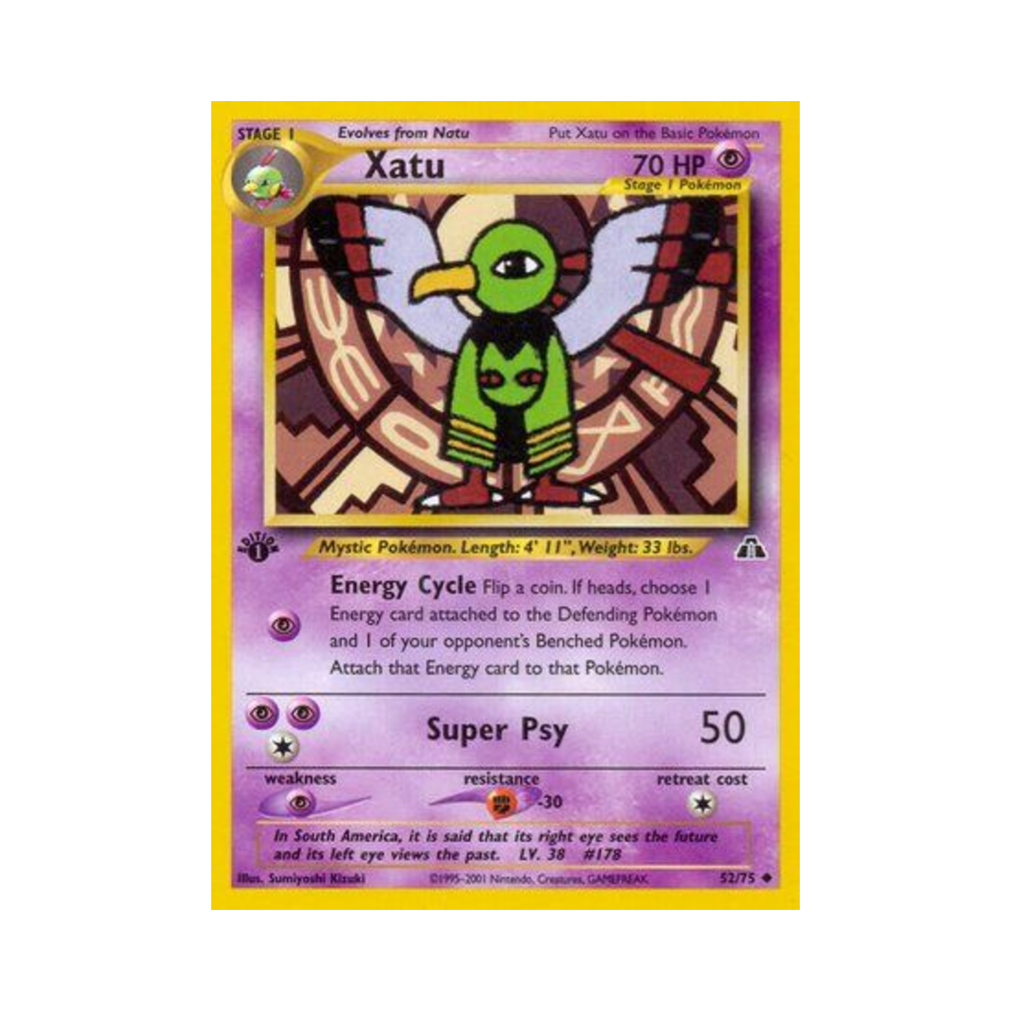 포켓몬 TCG 네이티오 U 네오 디스커버리 (영문판)(Pokemon TCG Xatu U Neo Discovery (English Ver.))
