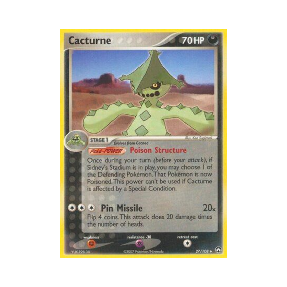 포켓몬 TCG 밤선인 U EX 파워 키퍼스(영문판)(Pokemon TCG Cacturne U EX Power Keepers (English Ver.)) - 1