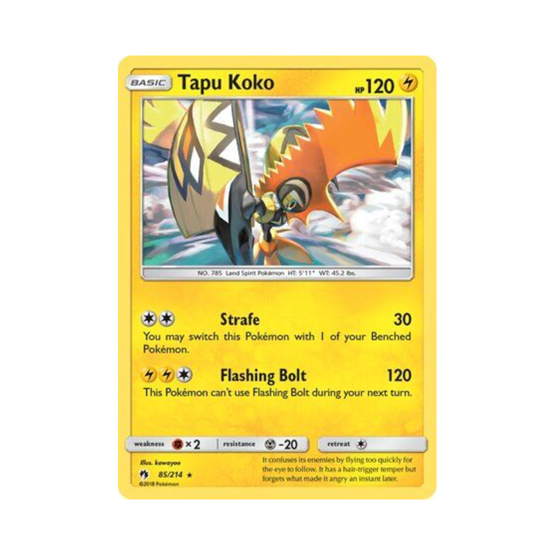 포켓몬 TCG 카푸꼬꼬꼭 RH 로스트 썬더 (영문판)(Pokemon TCG Tapu Koko RH Lost Thunder (English Ver.)) - 1