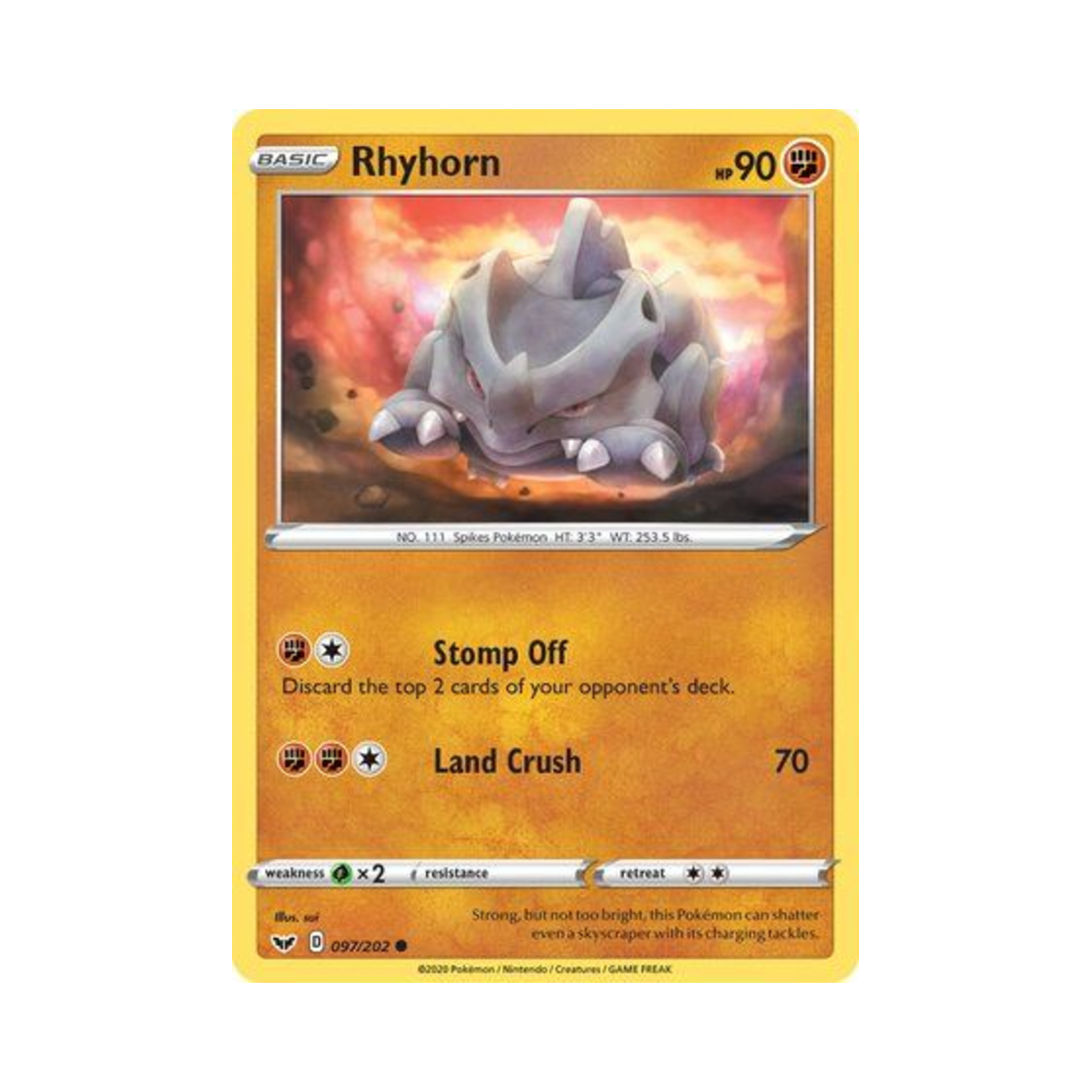 포켓몬 TCG 뿔카노 C 소드 & 실드 (영문판)(Pokemon TCG Rhyhorn C Sword & Shield (English Ver.)) - 1
