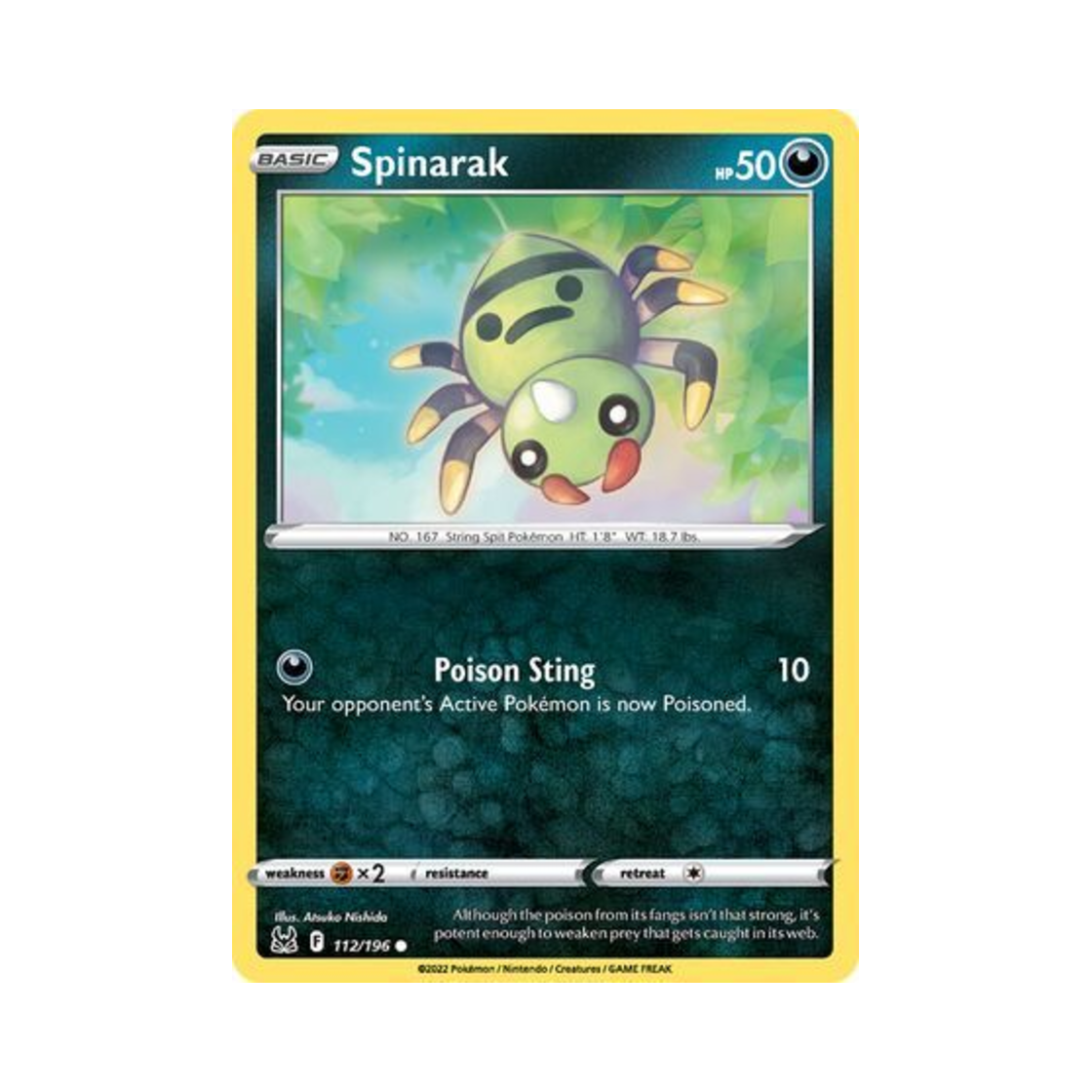 LOR112/196 Pokemon TCG Spinarak C Lost Origin (English Ver.)