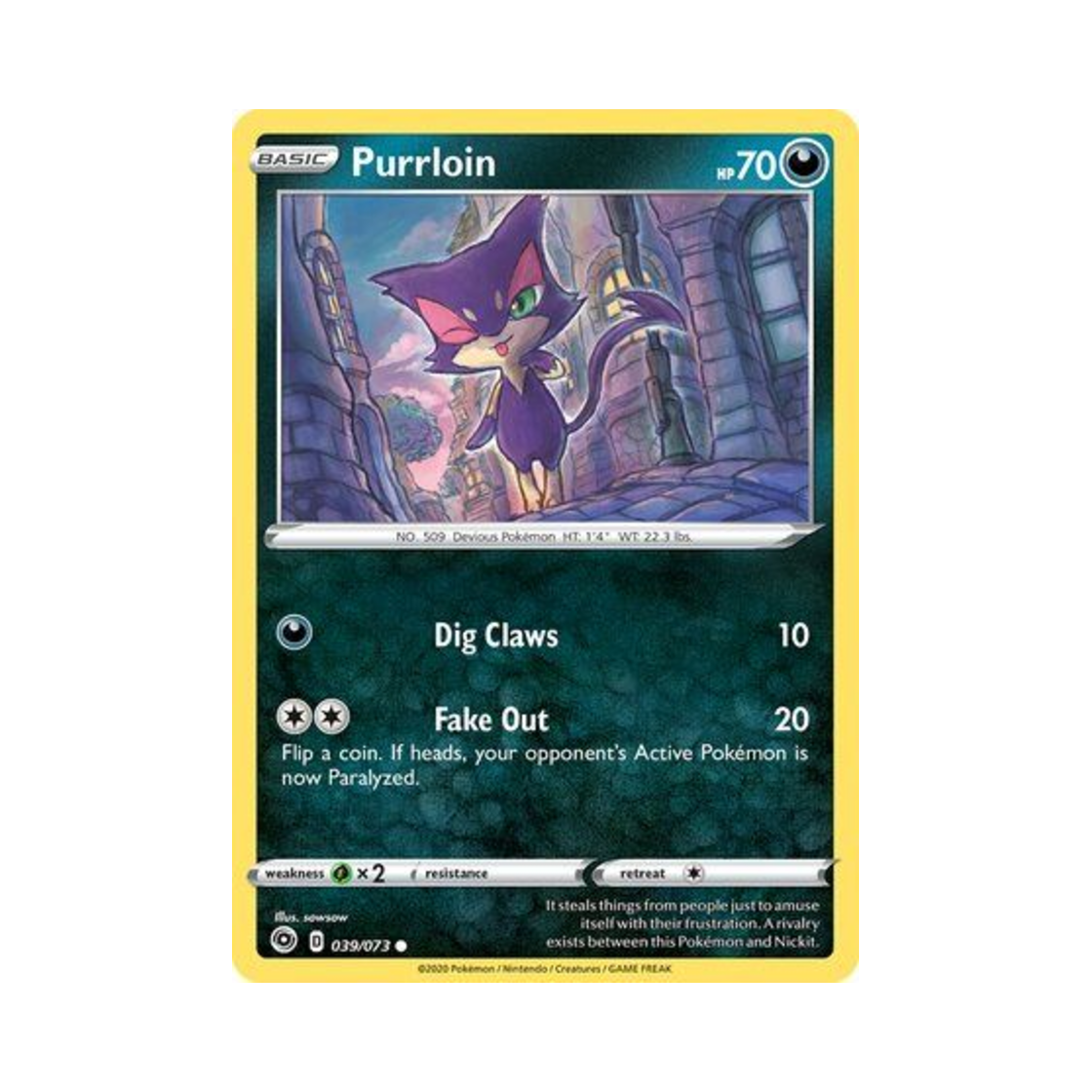 포켓몬 TCG 쌔비냥 C 챔피언스 패스 (영문판)(Pokemon TCG Purrloin C Champion's Path (English Ver.)) - 1