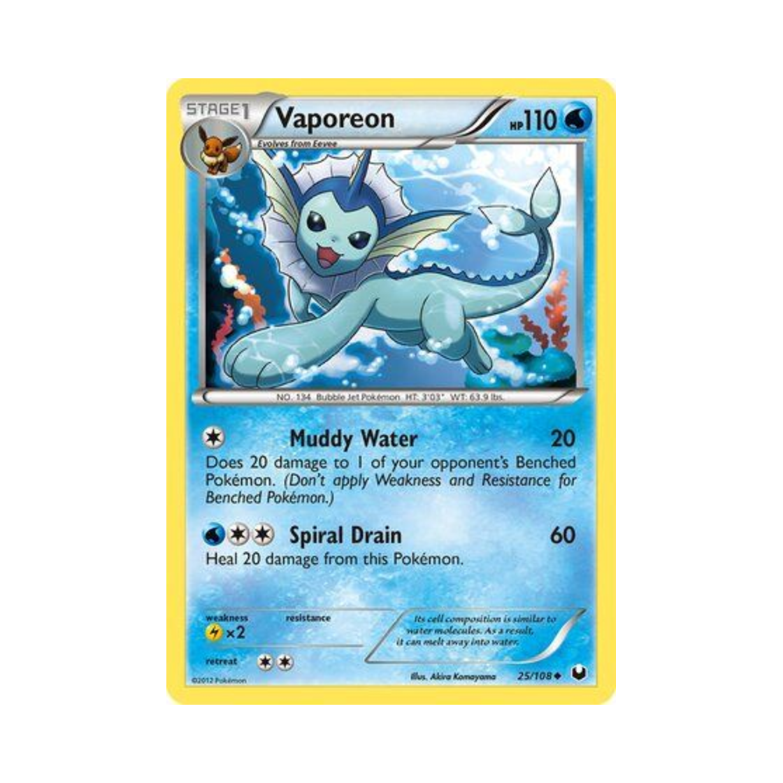 포켓몬 TCG 샤미드 U 다크 익스플로러스 (영문판)(Pokemon TCG Vaporeon U Dark Explorers (English Ver.)) - 1