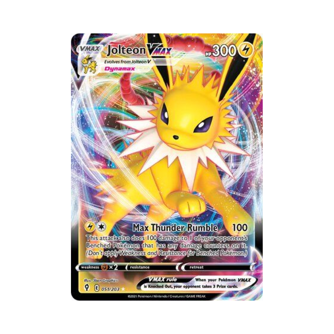 포켓몬 TCG 쥬피썬더 VMAX HRV 이볼빙 스카이즈 (영문판)(Pokemon TCG Jolteon VMAX HRV Evolving Skies (English Ver.)) - 1