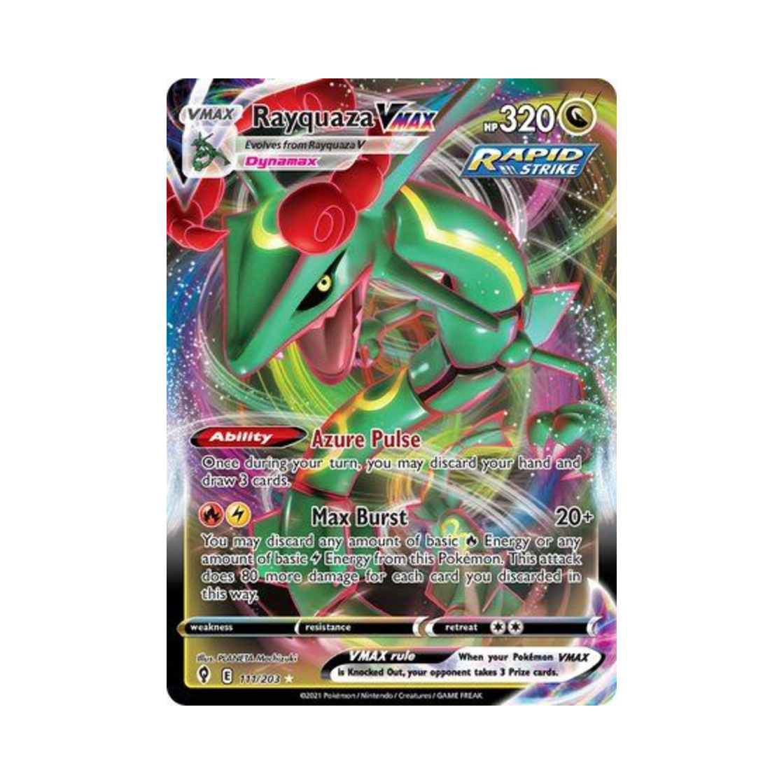 포켓몬 TCG 레쿠쟈 VMAX HRV 이볼빙 스카이즈 (영문판)(Pokemon TCG Rayquaza VMAX HRV Evolving Skies (English Ver.)) - 1