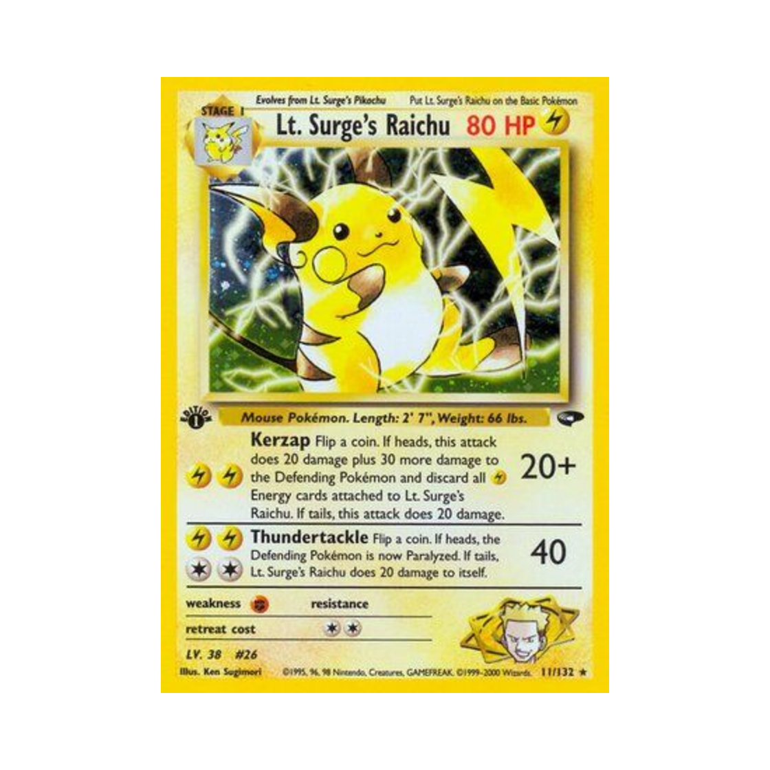 포켓몬 TCG 마티스의 라이츄 RH 짐 첼린지 (영문판)(Pokemon TCG Lt. Surge's Raichu RH Gym Challenge (English Ver.)) - 1