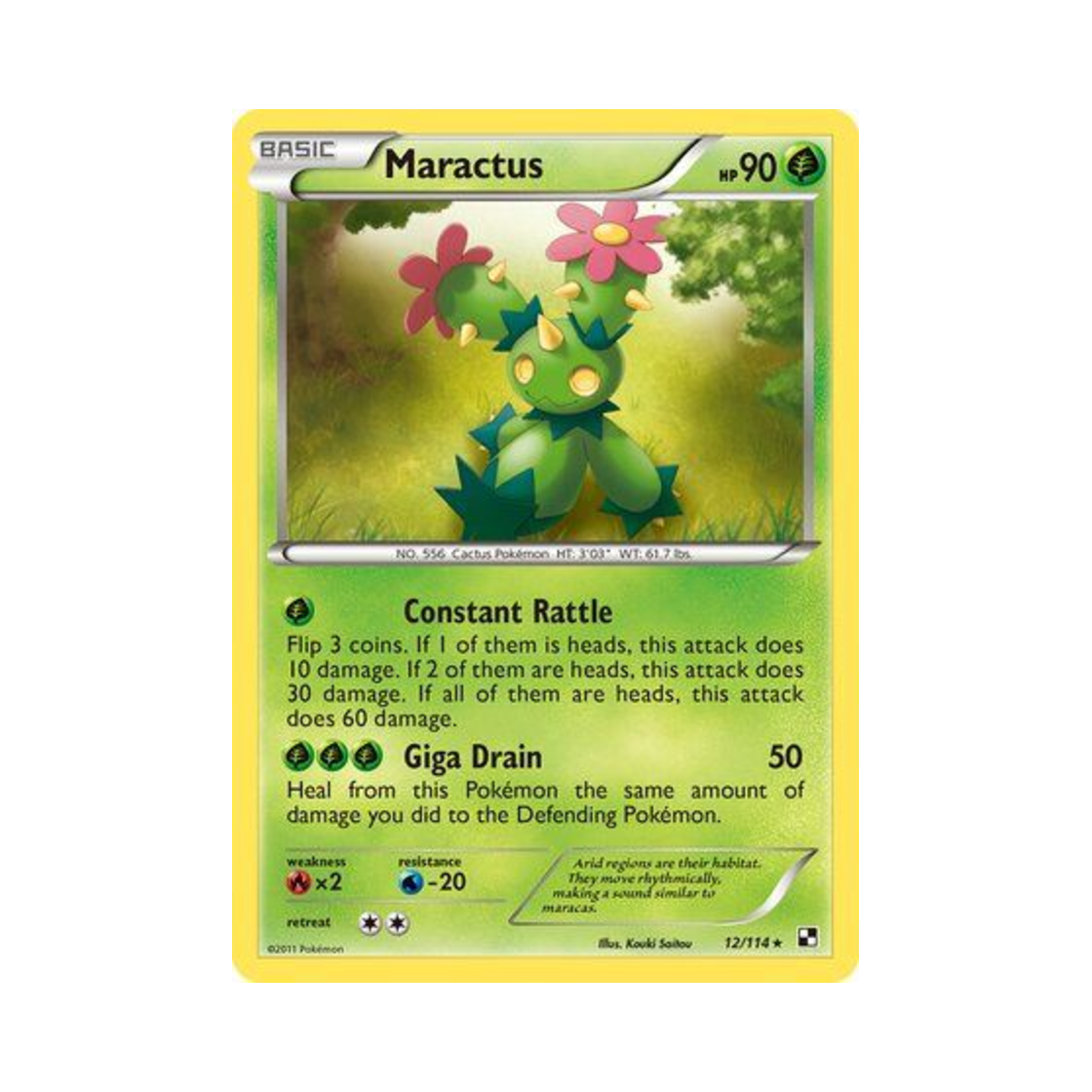 포켓몬 TCG 마라카치 R 블랙 & 화이트 (영문판)(Pokemon TCG Maractus R Black & White (English Ver.))
