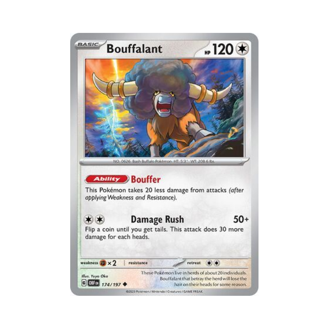 포켓몬 TCG 버프론 U 옵시디언 플레임즈 (영문판)(Pokemon TCG Bouffalant U Obsidian Flames (English Ver.)) - 1