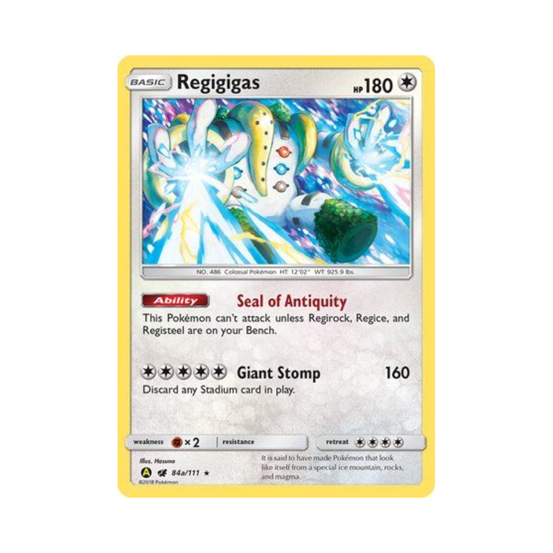 포켓몬 TCG 레지기가스 RH 옐로우 A 얼터네이트 (영문판)(Pokemon TCG Regigigas RH Yellow A Alternate (English Ver.)) - 1