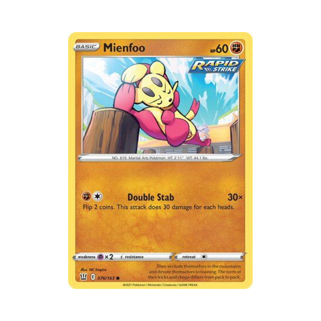 포켓몬 TCG 비조푸 C 배틀 스타일즈 (영문판)(Pokemon TCG Mienfoo C Battle Styles (English Ver.))