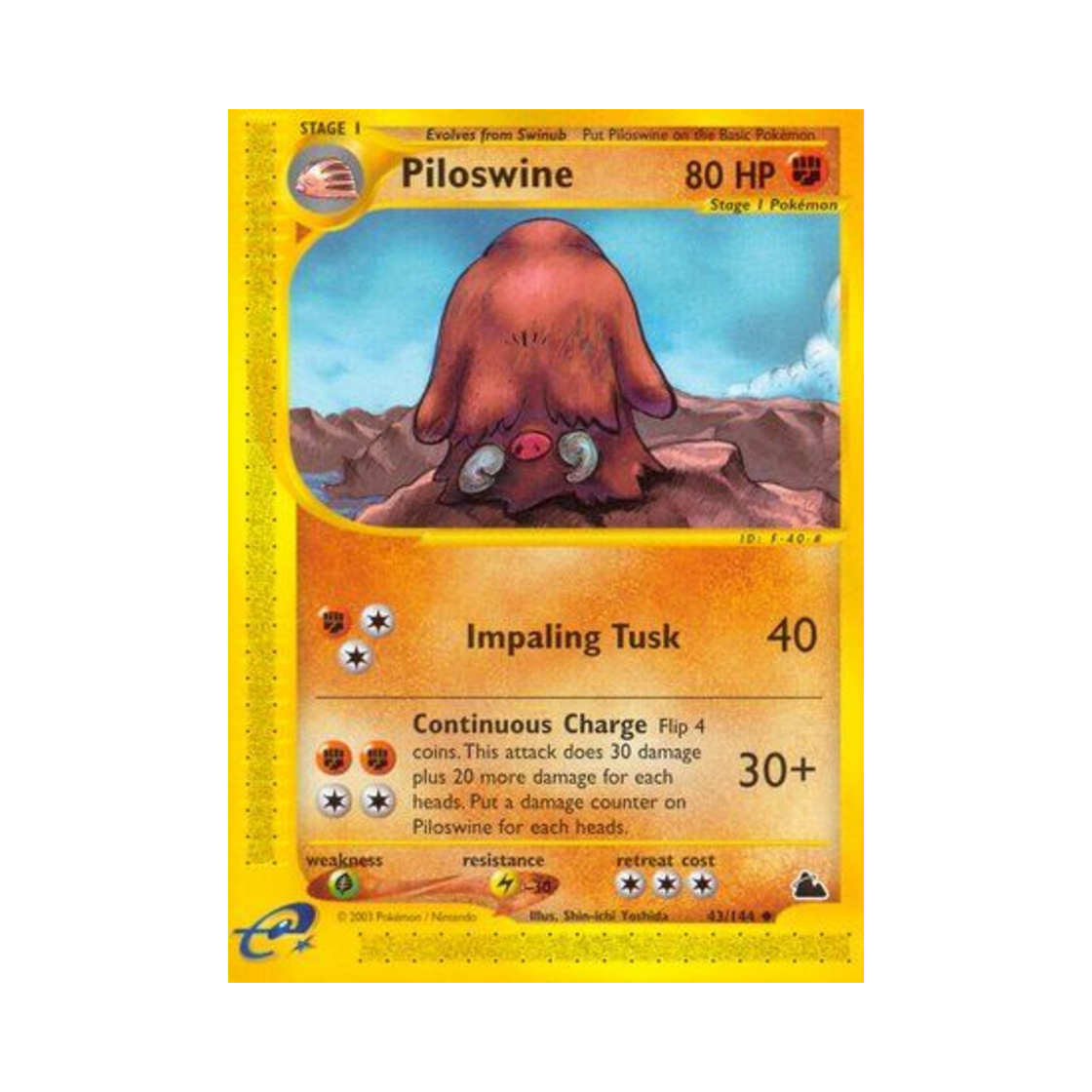 포켓몬 TCG 메꾸리 U 스카이리지 (영문판)(Pokemon TCG Piloswine U Skyridge (English Ver.)) - 1