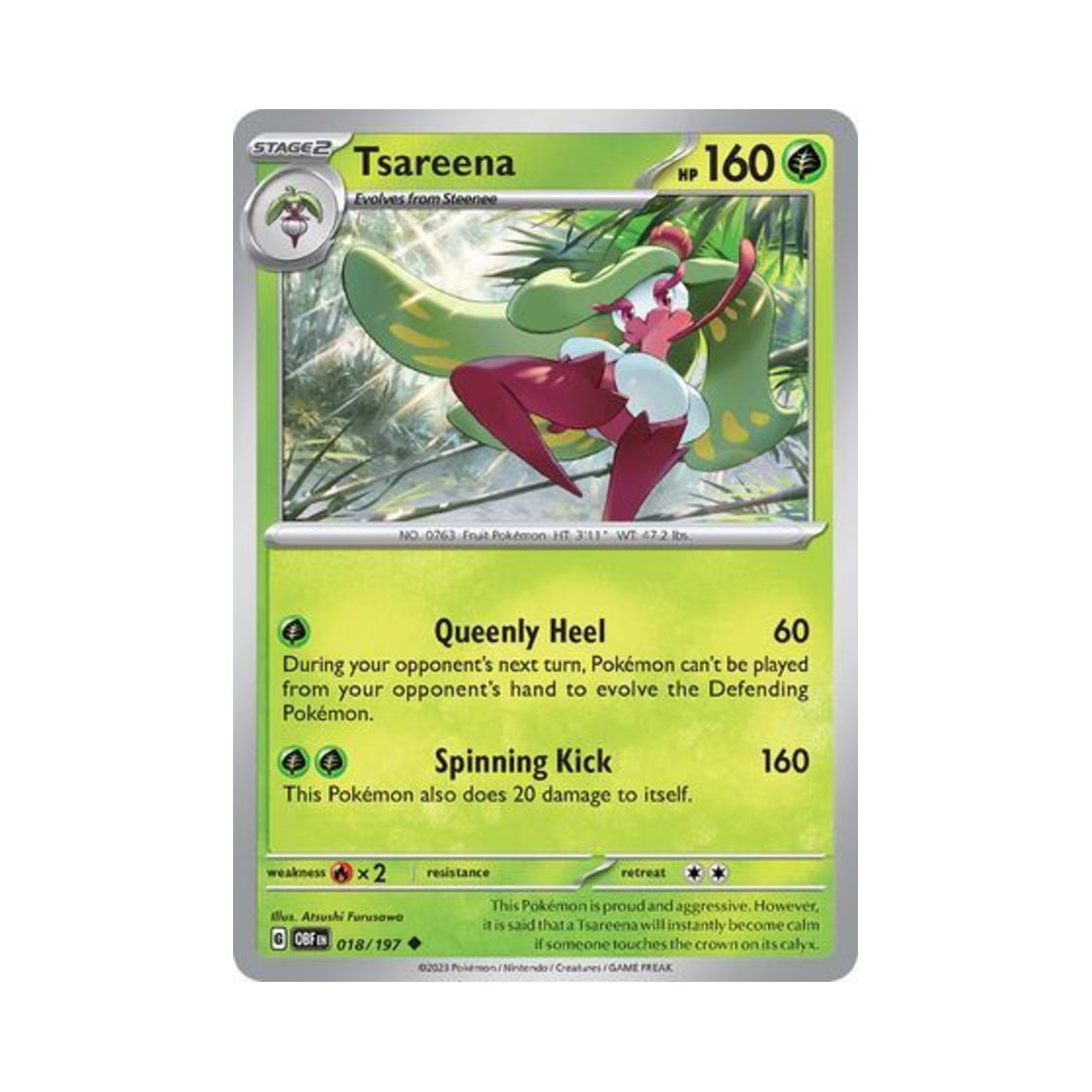 포켓몬 TCG 달코퀸 U 옵시디언 플레임즈 (영문판)(Pokemon TCG Tsareena U Obsidian Flames (English Ver.)) - 1