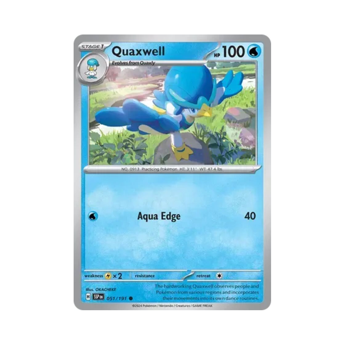 포켓몬 TCG 아꾸왁 C 서징 스파크 (영문판)(Pokemon TCG Quaxwell C Surging Sparks (English Ver.)) - 1