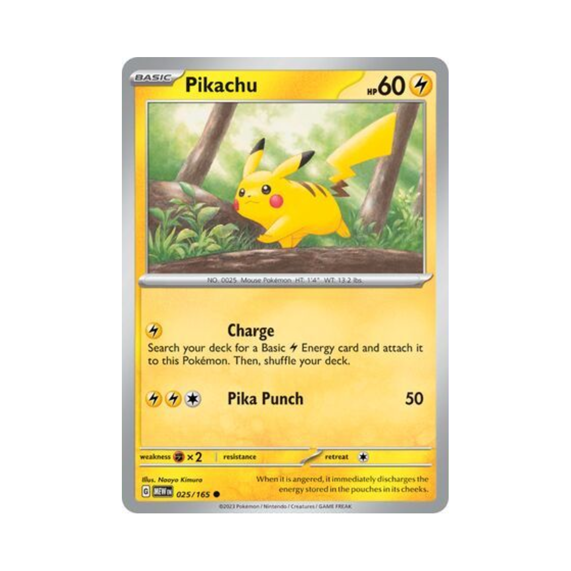 MEW025/165 Pokemon TCG Pikachu C Scarlet & Violet 151 (English Ver.)