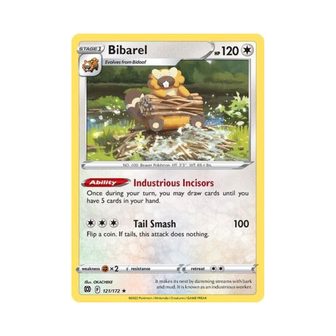 포켓몬 TCG 비버통 RH 브릴리언트 스타즈 (영문판)(Pokemon TCG Bibarel RH Brilliant Stars (English Ver.)) - 1
