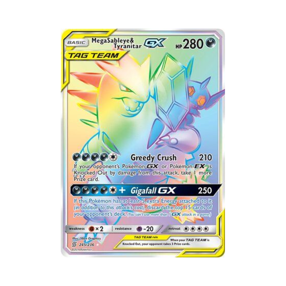 포켓몬 TCG 메가 깜까미 & 마기라스 GX RR 유니파이드 마인즈 (영문판)(Pokemon TCG Mega Sableye & Tyranitar GX RR Unified Minds (English Ver.))