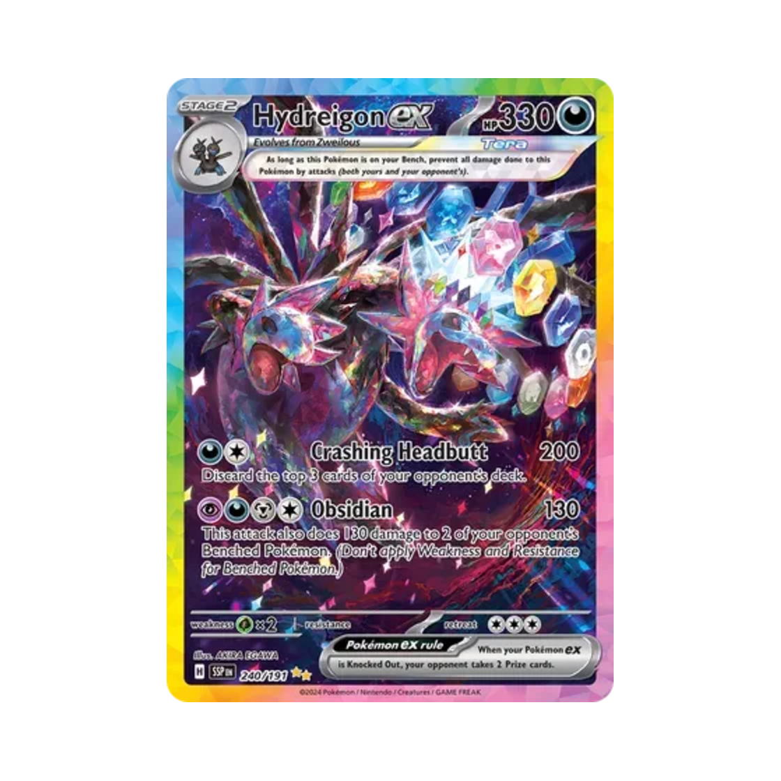 SSP240/191 Pokemon TCG Hydreigon ex SIR Surging Sparks (English Ver.)