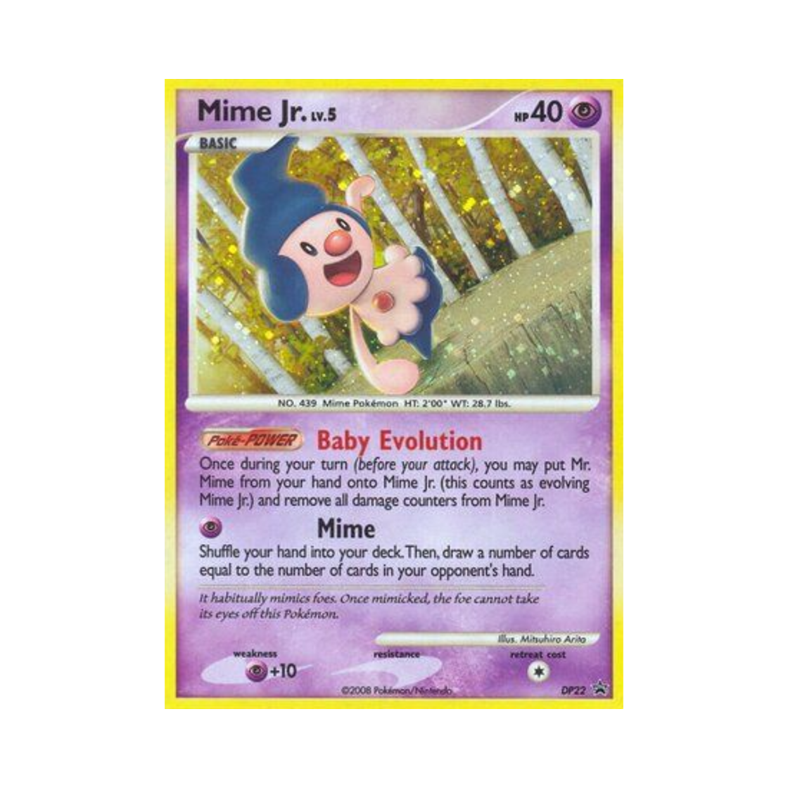 포켓몬 TCG 흉내내 P 다이아몬드 & 펄 프로모카드 (영문판)(Pokemon TCG Mime Jr. P Diamond & Pearl Promos (English Ver.))