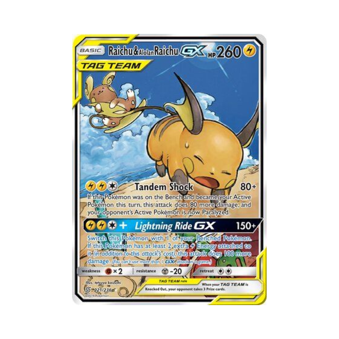 포켓몬 TCG 라이츄 & 알로라 라이츄 GX RU 유니파이드 마인즈 (영문판)(Pokemon TCG Raichu & Alolan Raichu GX RU Unified Minds (English Ver.)) - 1