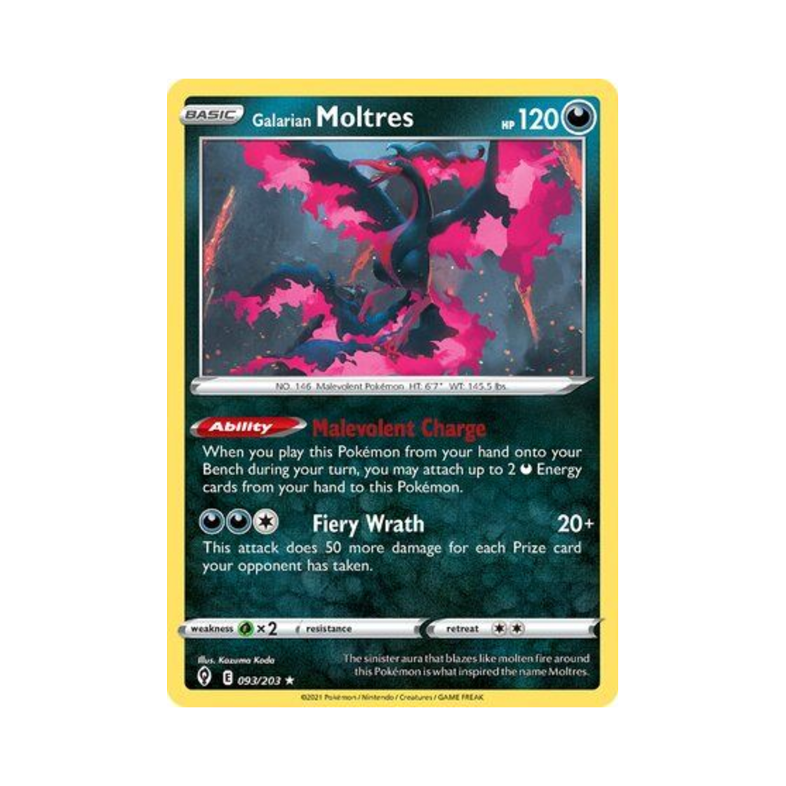포켓몬 TCG 가라르 파이어 RH 이볼빙 스카이즈 (영문판)(Pokemon TCG Galarian Moltres RH Evolving Skies (English Ver.)) - 1