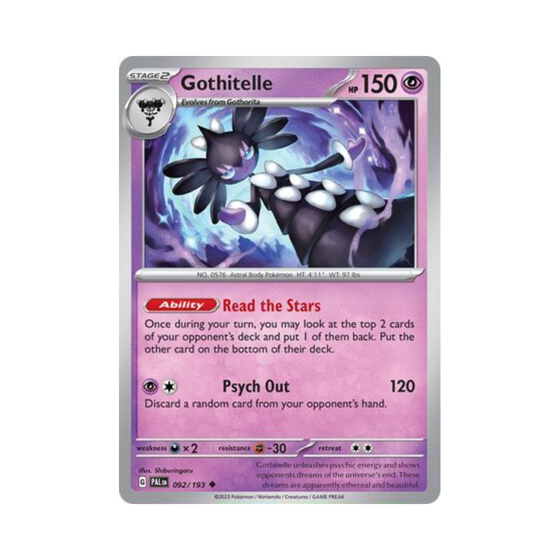 포켓몬 TCG 고디모아젤 U 팔데아 이볼브드 (영문판)(Pokemon TCG Gothitelle U Paldea Evolved (English Ver.))
