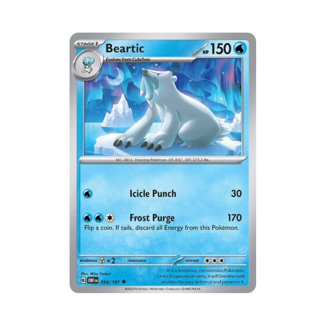 포켓몬 TCG 툰베어 U 옵시디언 플레임즈 (영문판)(Pokemon TCG Beartic U Obsidian Flames (English Ver.)) - 1