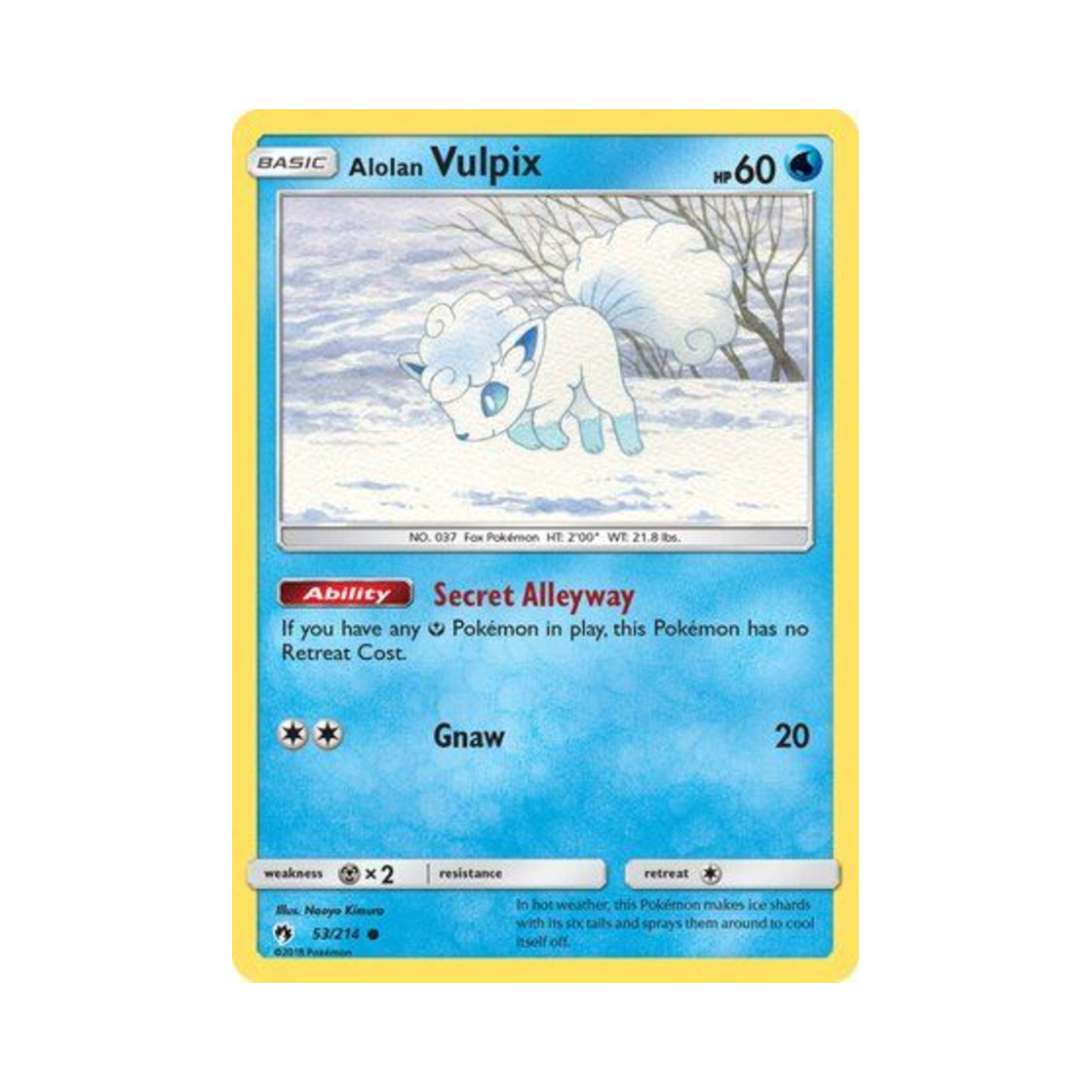 포켓몬 TCG 알로라 식스테일 C 로스트 썬더 (영문판)(Pokemon TCG Alolan Vulpix C Lost Thunder (English Ver.))
