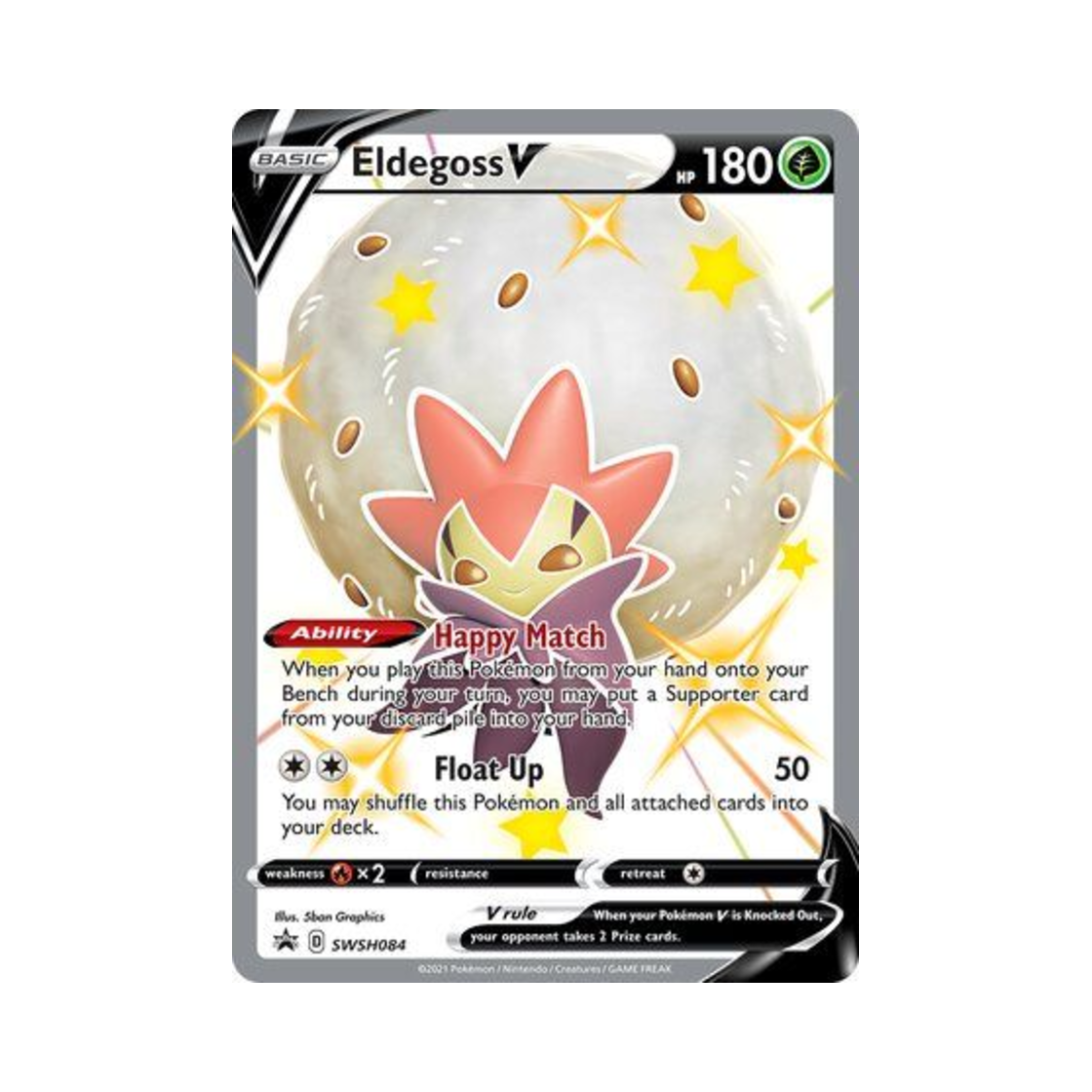 포켓몬 TCG 백솜모카 V P 소드 & 실드 프로모카드 (영문판)(Pokemon TCG Eldegoss V P Sword & Shield Promos (English Ver.)) - 1