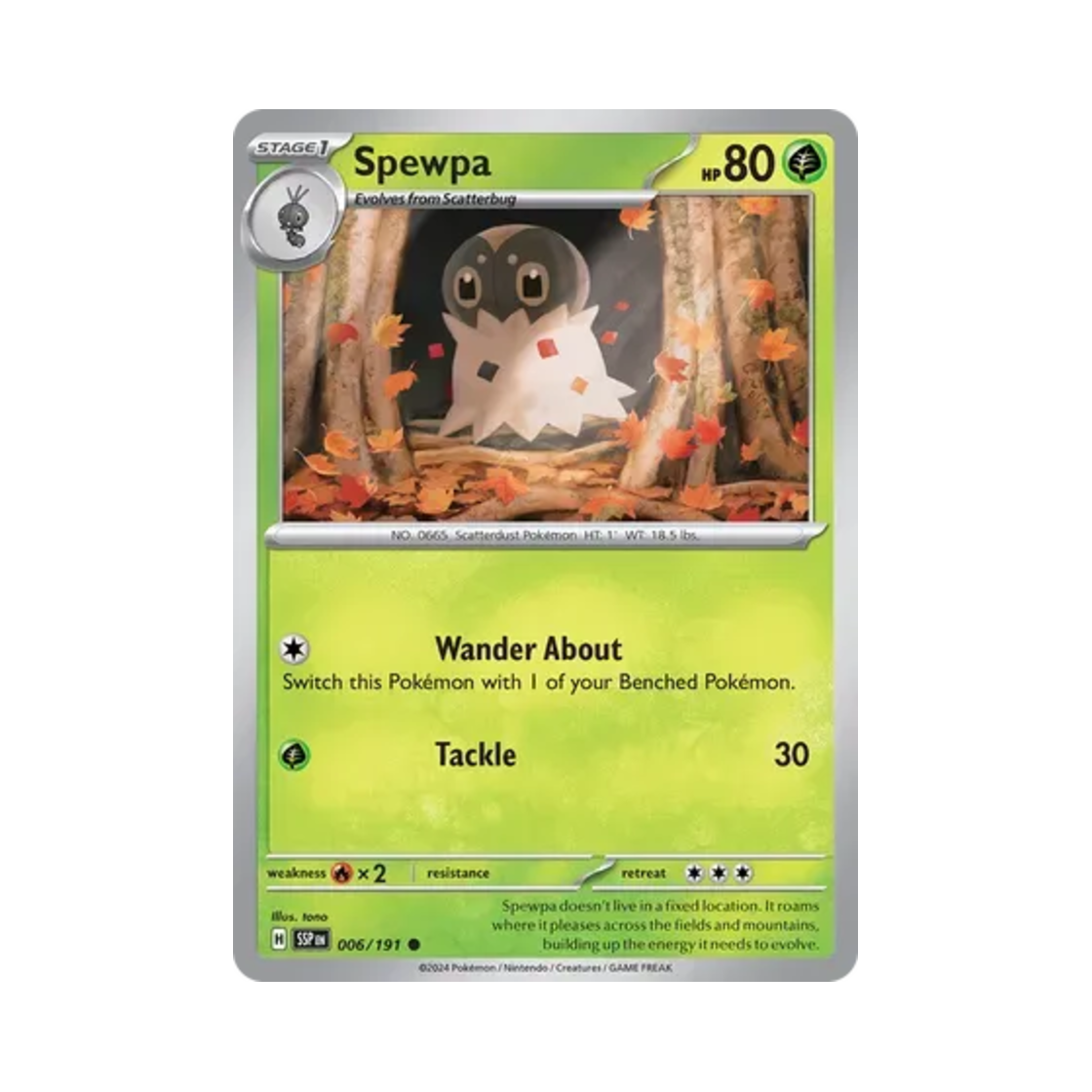 포켓몬 TCG 분떠도리 C 서징 스파크 (영문판)(Pokemon TCG Spewpa C Surging Sparks (English Ver.)) - 1