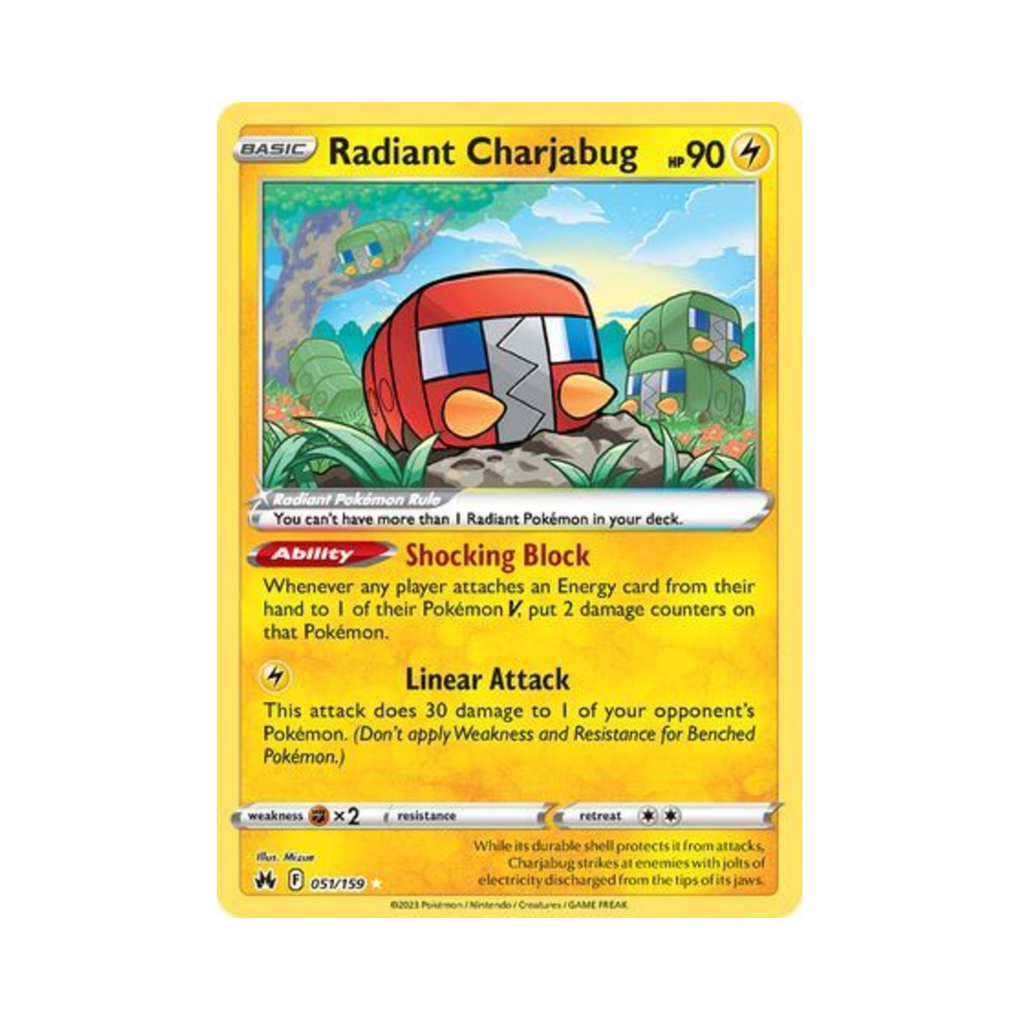 포켓몬 TCG 찬란한 전지충이 RR 크라운 제니스 (영문판)(Pokemon TCG Radiant Charjabug RR Crown Zenith (English Ver.)) - 1