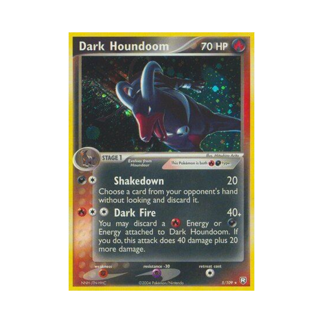 포켓몬 TCG 다크 헬가 RH EX 로켓단 리턴즈 (영문판)(Pokemon TCG Dark Houndoom RH EX Team Rocket Returns (English Ver.)) - 1