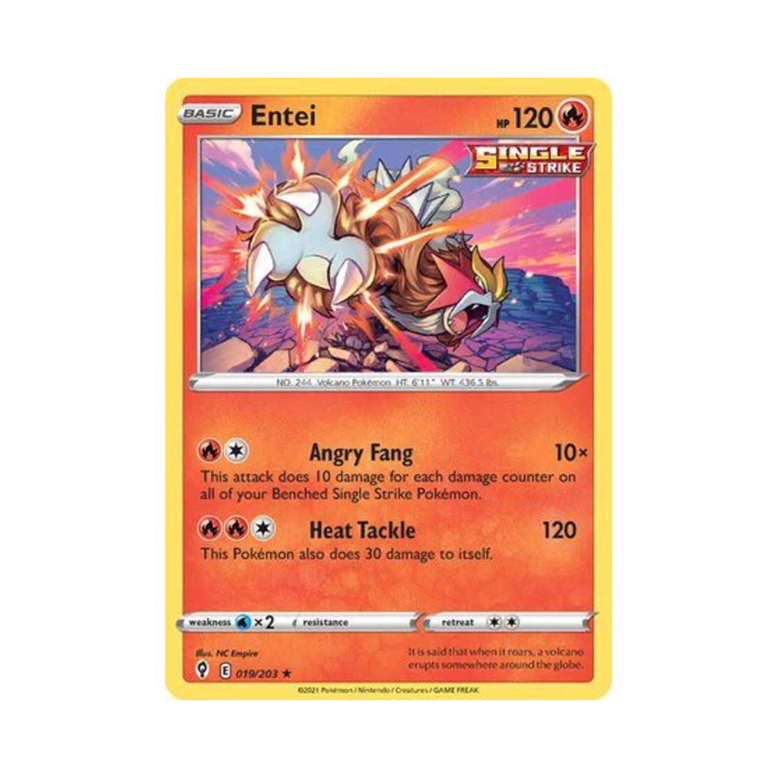 포켓몬 TCG 앤테이 RH 이볼빙 스카이즈 (영문판)(Pokemon TCG Entei RH Evolving Skies (English Ver.)) - 1
