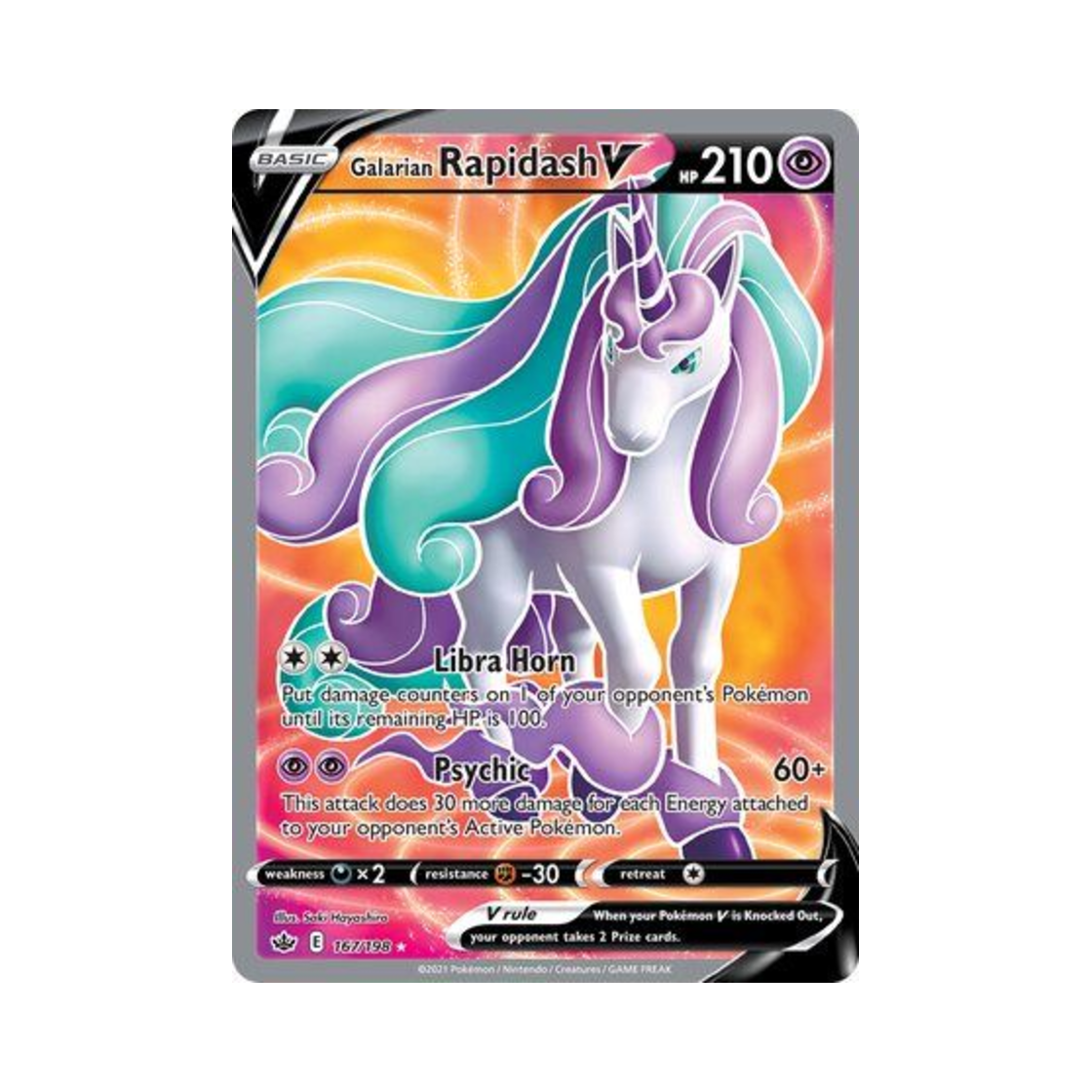 포켓몬 TCG 가라르 날쌩마 V RU 칠링 레인 (영문판)(Pokemon TCG Galarian Rapidash V RU Chilling Reign (English Ver.)) - 1