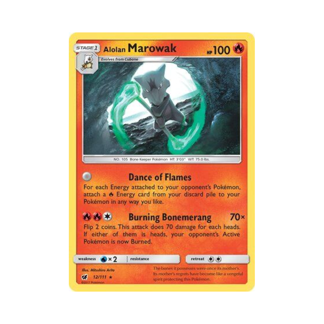 포켓몬 TCG 알로라 텅구리 RH 크림슨 인베이전 (영문판)(Pokemon TCG Alolan Marowak RH Crimson Invasion (English Ver.)) - 1