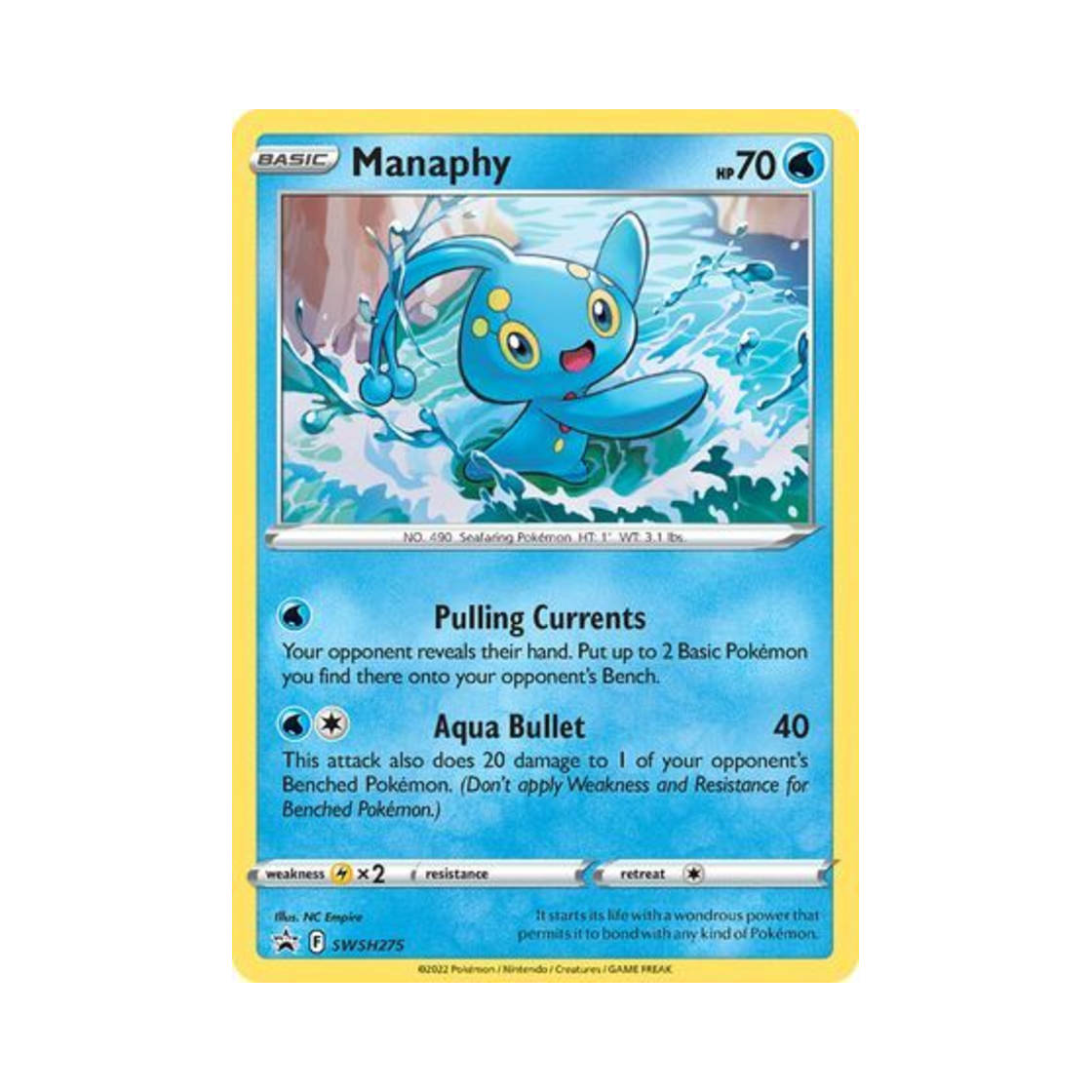 포켓몬 TCG 마나피 P 소드 & 실드 프로모카드 (영문판)(Pokemon TCG Manaphy P Sword & Shield Promos (English Ver.))