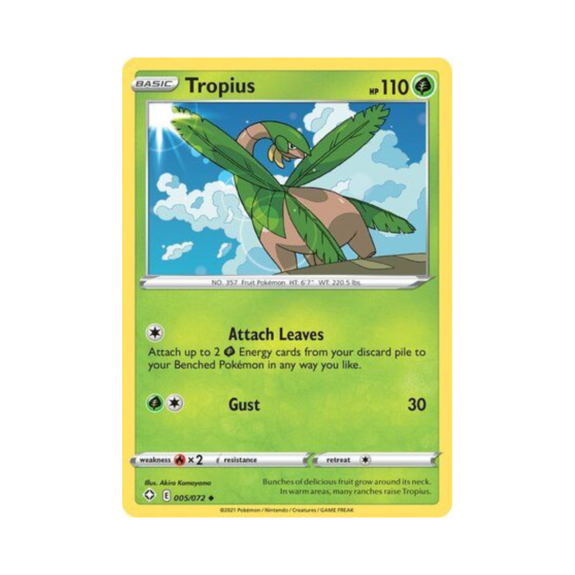 포켓몬 TCG 트로피우스 U 샤이닝 페이츠 (영문판)(Pokemon TCG Tropius U Shining Fates (English Ver.))