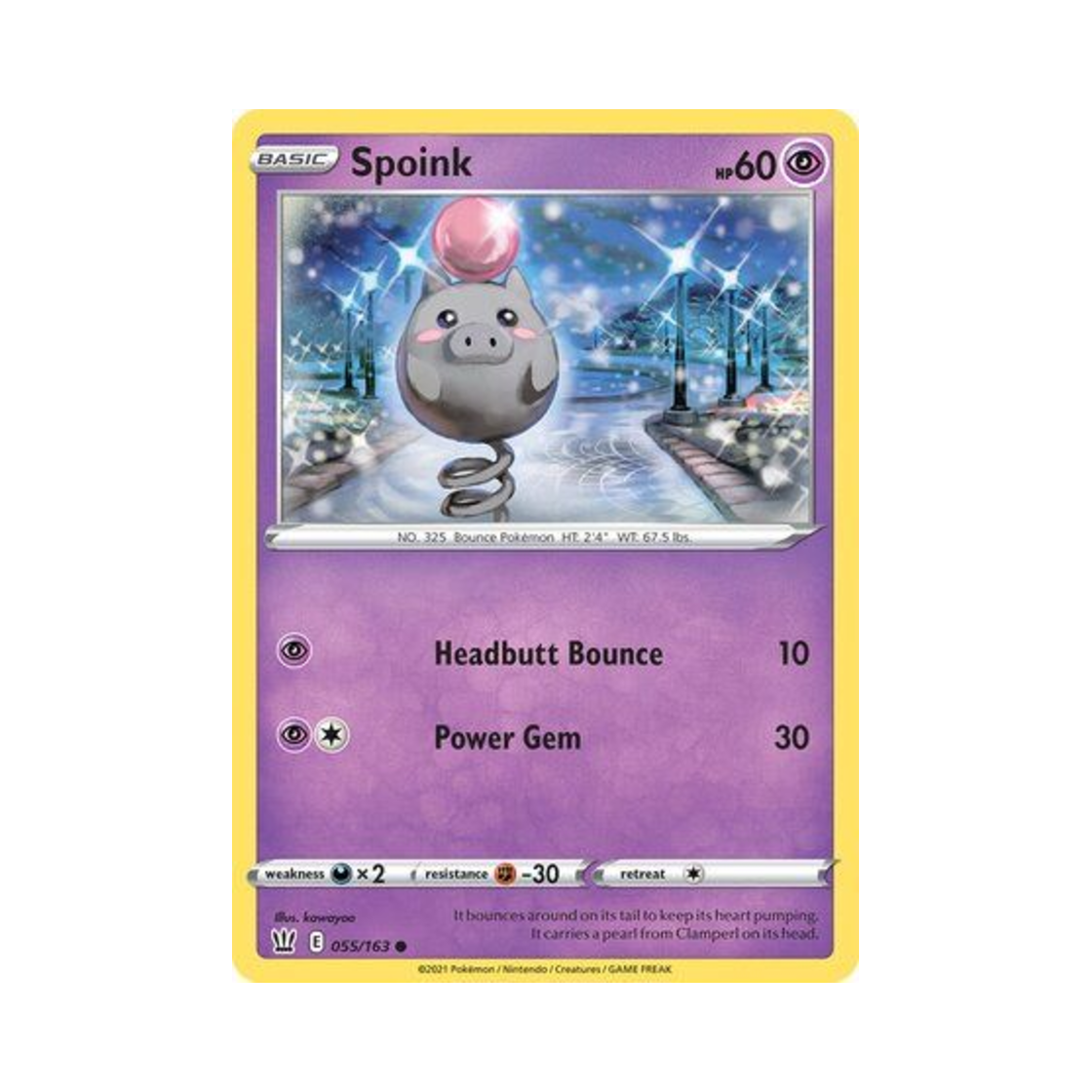 포켓몬 TCG 피그점프 C 배틀 스타일즈 (영문판)(Pokemon TCG Spoink C Battle Styles (English Ver.)) - 1