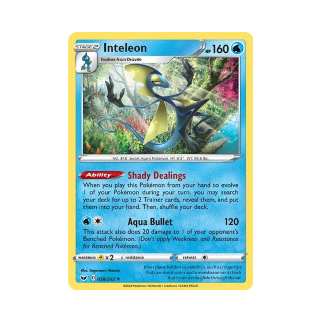포켓몬 TCG 인텔리레온 RH 소드 & 실드 (영문판)(Pokemon TCG Inteleon RH Sword & Shield (English Ver.))