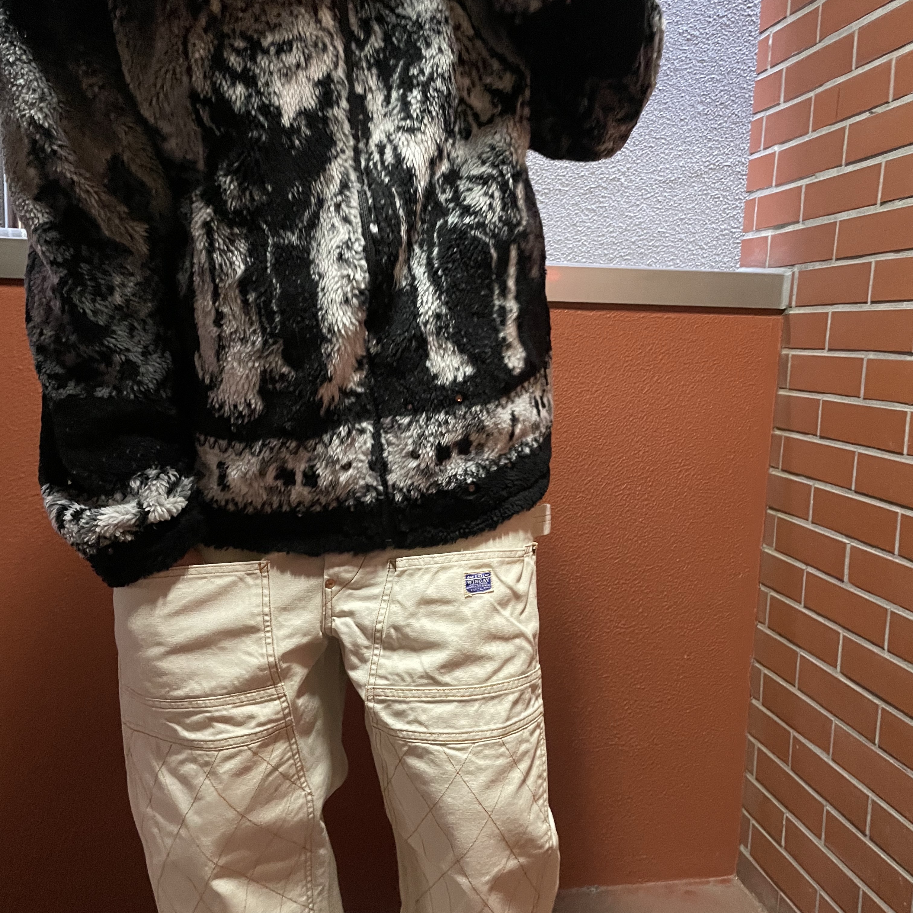 Supreme x B.B. Simon Reversible Hooded Fleece Jacket Black - 25FW, Kapital Thin Canvas Lumbar Pants Kinari 착용 스타일 - 2