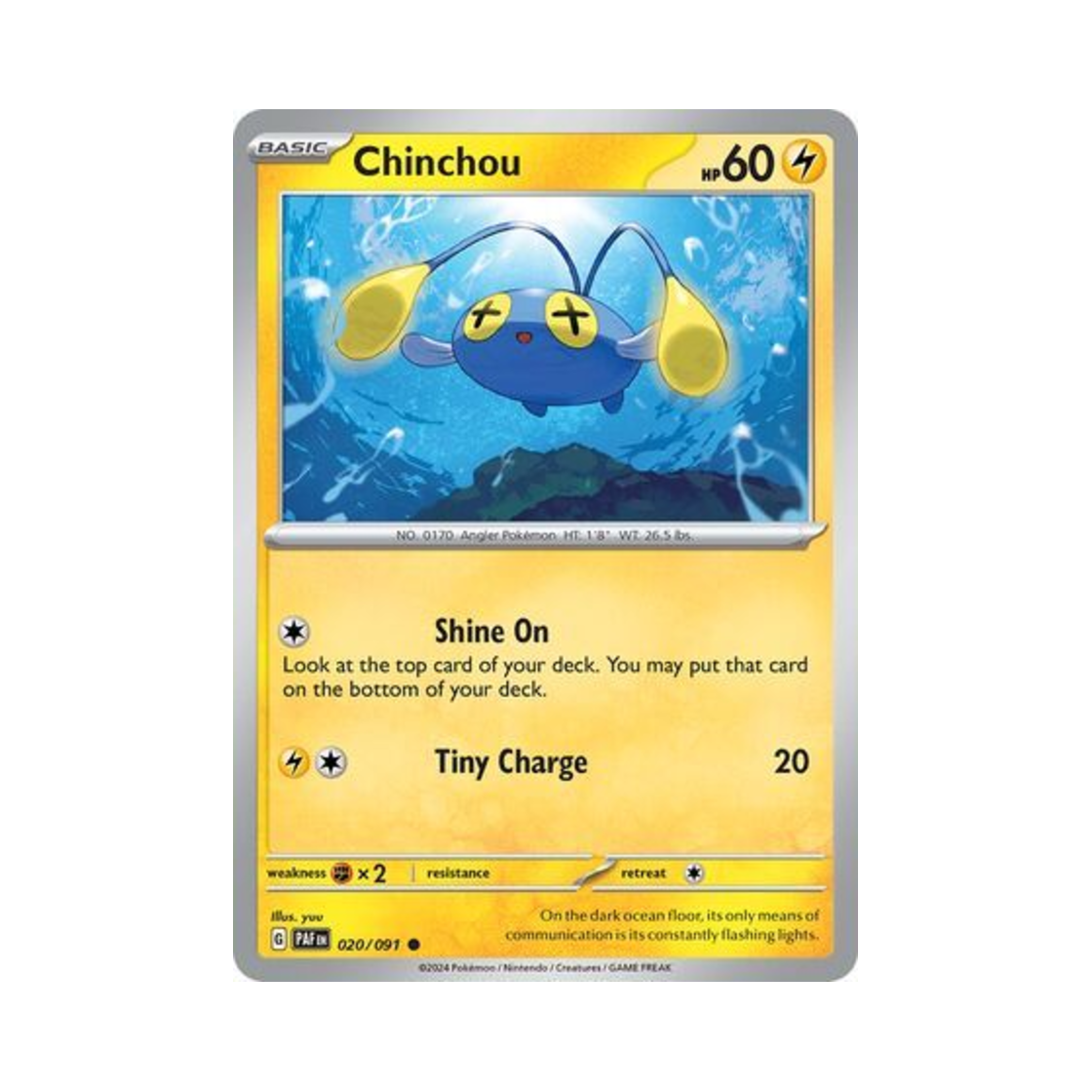 포켓몬 TCG 초라기 C 팔데아 페이트 (영문판)(Pokemon TCG Chinchou C Paldean Fates (English Ver.)) - 1