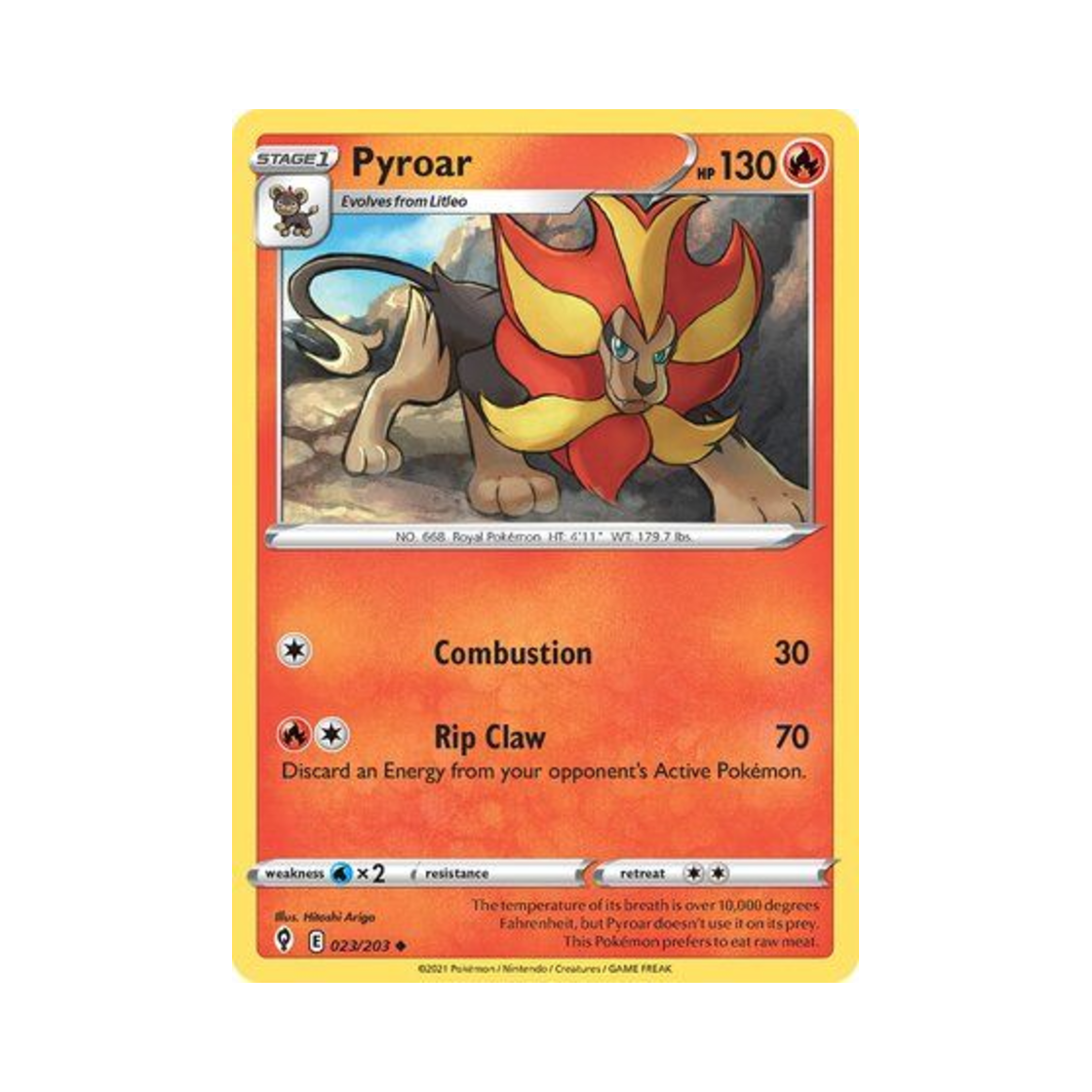 포켓몬 TCG 화염레오 U 이볼빙 스카이즈 (영문판)(Pokemon TCG Pyroar U Evolving Skies (English Ver.)) - 1