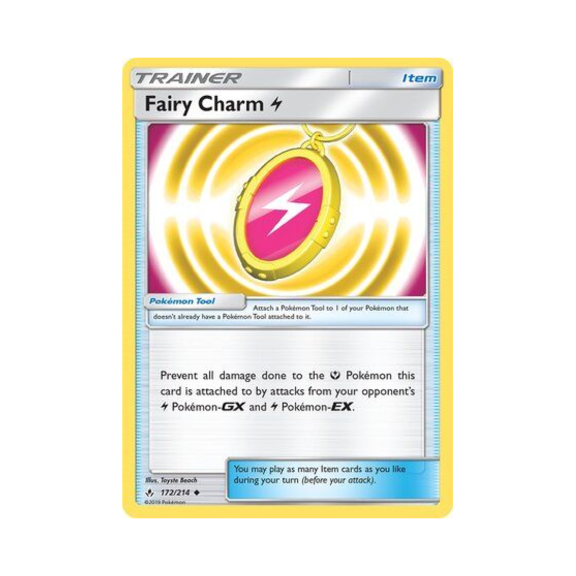 UNB172/214 Pokemon TCG Fairy Charm Lightning U Unbroken Bonds (English Ver.)
