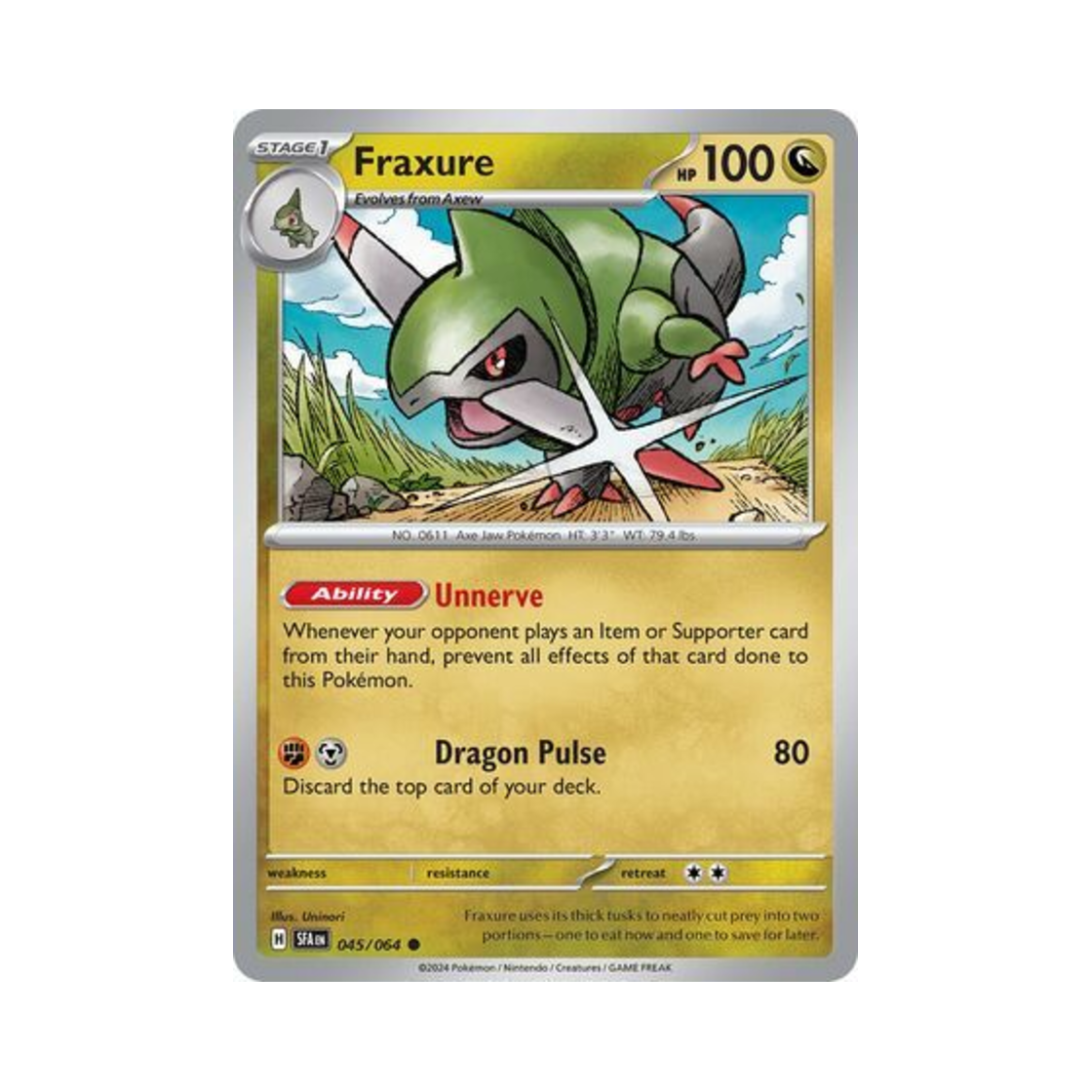 포켓몬 TCG 액슨도 C 슈라우디드 페이블 (영문판)(Pokemon TCG Fraxure C Shrouded Fable (English Ver.)) - 1