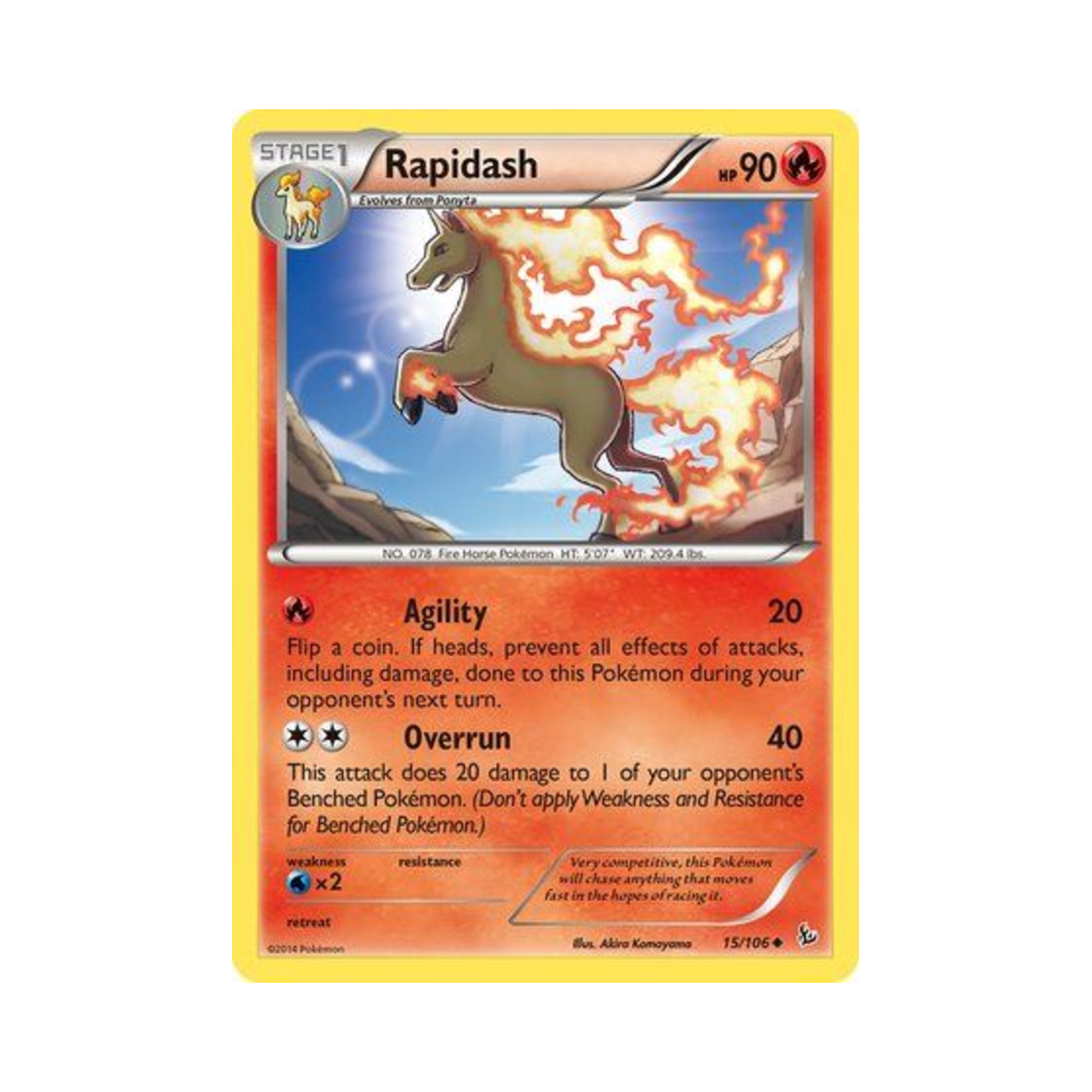 포켓몬 TCG 날쌩마 U 플래시파이어 (영문판)(Pokemon TCG Rapidash U Flashfire (English Ver.))